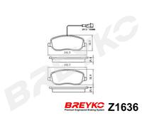 DAVID VASCO Z1636 Kit pastiglie freno, Freno a disco per FIAT