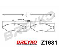 DAVID VASCO Z1681 Kit pastiglie freno, Freno a disco per CITROËN,FIAT,PEUGEOT