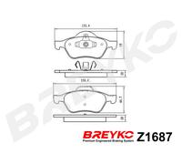 DAVID VASCO Z1687 Kit pastiglie freno, Freno a disco per RENAULT