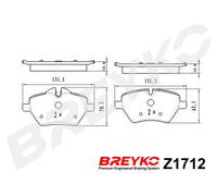 DAVID VASCO Z1712 Kit pastiglie freno, Freno a disco per MINI