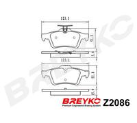 DAVID VASCO Z2086 Kit pastiglie freno, Freno a disco per CADILLAC,CITROËN,FORD,J