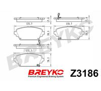 DAVID VASCO Z3186 Kit pastiglie freno, Freno a disco per HONDA,MG,NISSAN