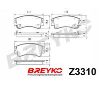 DAVID VASCO Z3310 Kit pastiglie freno, Freno a disco per MAZDA