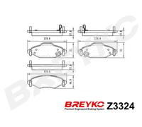 DAVID VASCO Z3324 Kit pastiglie freno, Freno a disco per TOYOTA