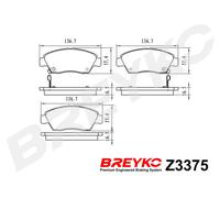 DAVID VASCO Z3375 Kit pastiglie freno, Freno a disco per HONDA