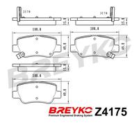DAVID VASCO Z4175 Kit pastiglie freno, Freno a disco per TOYOTA