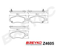 DAVID VASCO Z4605 Kit pastiglie freno, Freno a disco per CHRYSLER,DODGE,FIAT,JEE