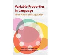 David W. Lightfoot Variable Properties in Language (Copertina rigida)