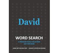 David Word Search Puzzle Book • Extra-Large Print Personalized Gift for Special Occasions: Engaging Activities to Sharpen Focus and Provide Hours of ... Birthdays, Holidays, or Family Celebrations
