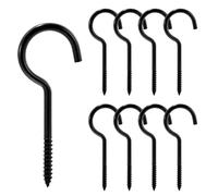 DAVIDJAMESCLARKE 8 ganci a vite M8 x 100 mm, colore nero, ganci per avvitare, in acciaio al carbonio, neri da soffitto, adatti per amache, tende da sole, poltrona sospesa