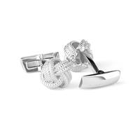 DAVIDOFF Cufflinks - Gemelli da polso uomo Nodo Intrecciato - Twist love knot - Ottone placcato Rodio - Accessorio matrimonio, regalo, eventi