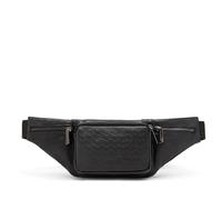 DAVIDOFF ICON Bum Bag - Marsupio in pelle di vitello nero con logo goffrato - Ampio spazio, ideale per i viaggi