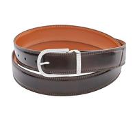 DAVIDOFF VENICE Cintura Uomo di Alta Qualità in Pelle Box di Vitello - Fibbia in Zamac Cromato e Passante Con Logo