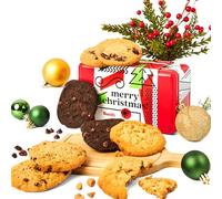 David's Cookies Biscotti assortiti Merry Christmas in scatola di latta dolce - biscotti croccanti freschi al forno, confezione regalo per amici e familiari - dolcetti natalizi per riunioni di festa