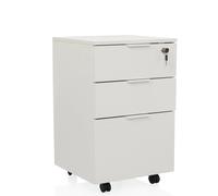 DAVIK | Legno - Cassettiera con rotelle Bianco