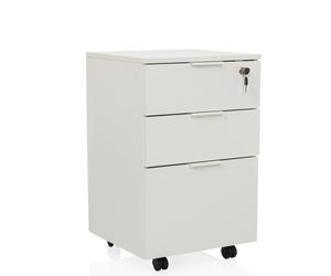 DAVIK | Legno - Cassettiera con rotelle Bianco