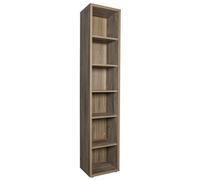 Composad | Libreria della Linea DAVINCI BRERA Con 5 Ripiani Regolabili, Libreria Scaffale, Mobile Colonna, (LxAxP) 44x217,50x35,70 cm, Colore Noce, Soggiorno, Ufficio, Made in Italy