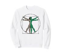 Davinci Vitruvian Uomo con UFO UAP Alien Science Design Felpa
