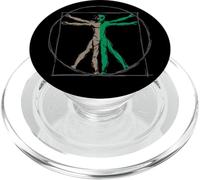 DaVinci Vitruvian Uomo con UFO UAP Alien Science Design PopSockets PopGrip per MagSafe