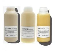 Davines Nounou Kit Shampoo Balsamo e Maschera 1000ml per capelli danneggiati dal colore