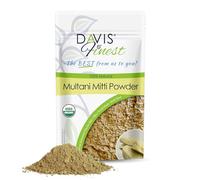 Davis Finest Multani Mitti - Argilla curativa indiana, 250 g, schiarente la pelle, maschera facciale per viso, rimozione macchie scure, esfoliante per pori profondi, dissolve le imperfezioni e anche