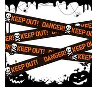 Davivian Nastro di avvertenza di Halloween, nastro di paura di Halloween | Segnali di sicurezza con nastro di attenzione,Decorazioni di avvertenza per per scena del crimine, di barriera