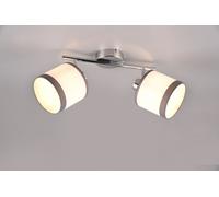 DAVOS BARRA 2 SPOTS ORIENTABILI METALLO CROMATO PARALUMI BIANCO E GRIGIO L. 35CM ATTACCO E14