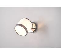 DAVOS SPOT SINGOLO ORIENTABILE METALLO CROMATO PARALUME BIANCO E GRIGIO H. 21CM ATTACCO E14