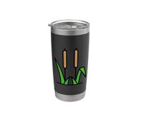 Davvero come Cattails Cat Tail Pond Typha Bulrush Reedmace Bicchiere termico in acciaio inox doppia parete