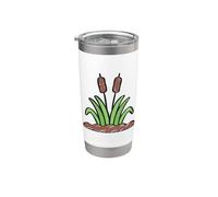 Davvero come Cattails Cat Tail Pond Typha Bulrush Reedmace Bicchiere termico in acciaio inox doppia parete