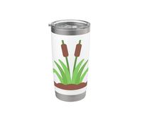 Davvero come Cattails Cat Tail Pond Typha Bulrush Reedmace Bicchiere termico in acciaio inox doppia parete