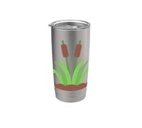 Davvero come Cattails Cat Tail Pond Typha Bulrush Reedmace Bicchiere termico in acciaio inox doppia parete