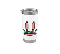 Davvero come Cattails Cat Tail Pond Typha Bulrush Reedmace Bicchiere termico in acciaio inox doppia parete