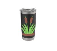 Davvero come Cattails Cat Tail Pond Typha Bulrush Reedmace Bicchiere termico in acciaio inox doppia parete