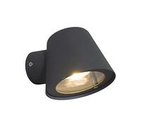 DAWALIGHT Lampada da Parete GU10 5W LED 3000K Bianco caldo Applique da Esterno Impermeabile IP44 per Terrazzo per Terrazzo Soggiorno Bagno Scale, Alluminio, Grigio scuro