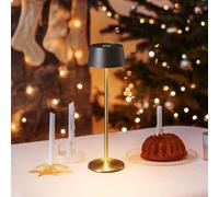 DAWALIGHT Lampada da Tavolo Senza Fili LED 4000mAh Incorporati Luce Dimmerabile Comodino Ricaricabile 2700K con Tocca Controllo per Sala da Pranzo Camera da Letto Ristoranti, Nero + Oro