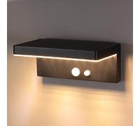 DAWALIGHT Luce Solare da Esterno con Sensore di Movimento 3 Modalità Lampade Solari Impermeabile IP44 Faretti Solari a LED da Esterno per Esterni Giardino Garage Strada Patio Parete, Alluminio, Nero