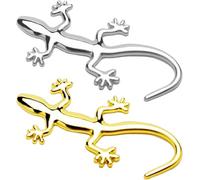 DAWANGHAIJUN 2 Pezzi Adesivi con Logo per Auto per Ford Transit Tourneo Custom 2012-2021, 3D Lizard Gecko Distintivo Auto Decal Adesivo Decorativo in Metallo Emblema di Decalcomania,Silver