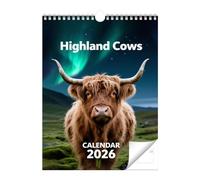 DAWCBVJQ Calendario Delle Mucche 2026 | 12 Decorazione Parete Per Casa E Ufficio,Calendario Mensile Della Natura Dei Bovini - Per Amanti Degli Animali, Adulti, Donne E Uomini