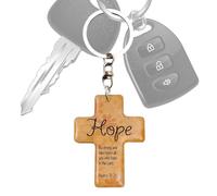 DAWCBVJQ Charm Religioso da Borsa,Portachiavi in Legno di Gesù con Versetto Biblico - Portachiavi per Uomo Donna Valigia Borsa Zaino - Comunione Cresima Laurea Viaggio Natale Pasqua