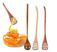 DAWCBVJQ Cucchiaino per Miele in Legno | Mestolo per Miele con Manico Lungo 3 Pezzi | Riutilizzabile Multiuso per Raccolta ed Erogazione | Ideale per Picnic all Aperto e Cucina Domestica