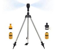 DAWCBVJQ Irrigatores A Treppiede Irrigatore Rotante A Treppiede 64 Cm Irrigatore Ad Impulsi Da Giardino Acciaio Inossidabile Irrigatori Rotanti Per Giardino Grande Area, Per Irrigazione