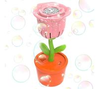 DAWCBVJQ Macchina a bolle automatica, produttore di bolle automatico - Rose Flower Battery Operated Bubble Blower con luci a LED che cambiano colore,estivo estivo portatile a prova di perdite per
