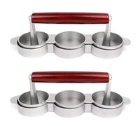 Daweglop 2X Mini Hamburger Presse Antiaderente 3 Slot Piccole Tortini Premere Tripla Manzo Maker Stampo Macchina Carne