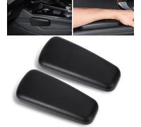 dawfall Confezione da 2 ginocchiere per auto confortevoli, 17 x 7,4 cm, per console centrale e gomitiere, un pezzo unico, in morbida pelle, universale, per la maggior parte delle auto (nero)