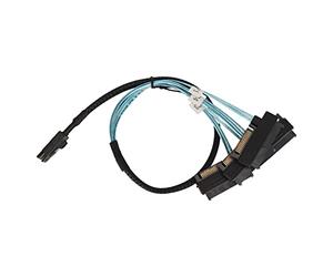DAWH Cavo da SAS a SATA, da Mini SAS a 4 Cavi SATA a 7 Pin 12 Gbps Shield Layer per Computer Desktop (0,5 m)