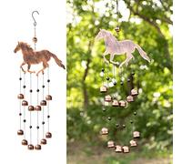 Dawhud Direct 24-inch H Galloping Horse Wind Chimes for Outside Unique - Moon Decor - Galloping Horse Windchimes - Outdoor Decorations - Garden Decoration, Gift for Women, Mom, Grandma, Unisex