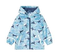 DAWILS Giacca Impermeabile Bambini e Ragazzi, Giacche impermeabili con Cappuccio e Foderato, Cappotto Impermeabile Squalo per Bambino, 18-24 mesi