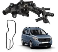 DawlQawwi Alloggiamento termostato acqua (Rif. 110608635R) compatibile Captur/Clio/Kadjar/Kangoo/Megane/Scenic e Dacia Logan/Lodgy/Duster/Sandero, guarnizione inclusa
