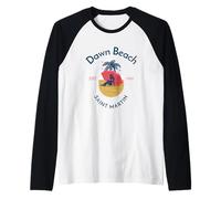 Dawn Beach Saint Martin SINT Maarten Maglia con Maniche Raglan